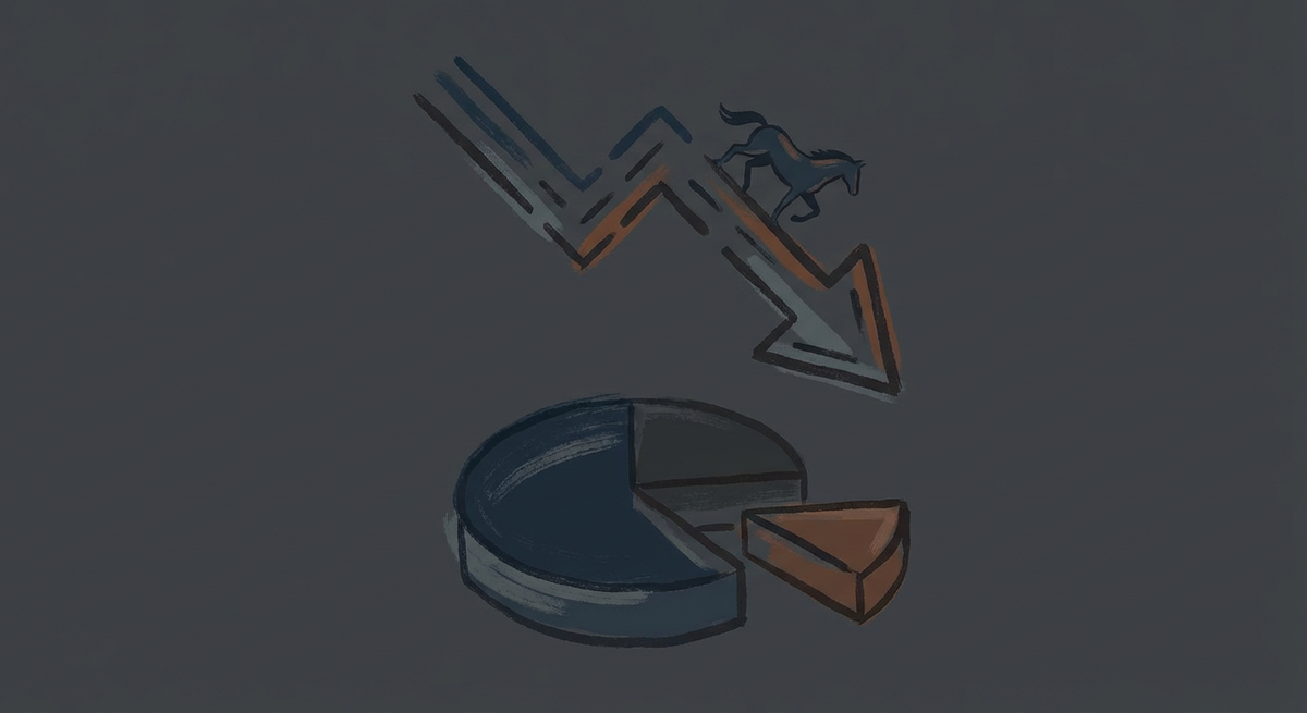 Kuvituskuva: Editorial news illustration about Hevospelien osuus putosi alle