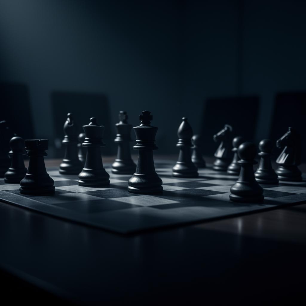 Kuvituskuva: Shakkinappulat pöydällä – yritysstrategia ja valtapeli